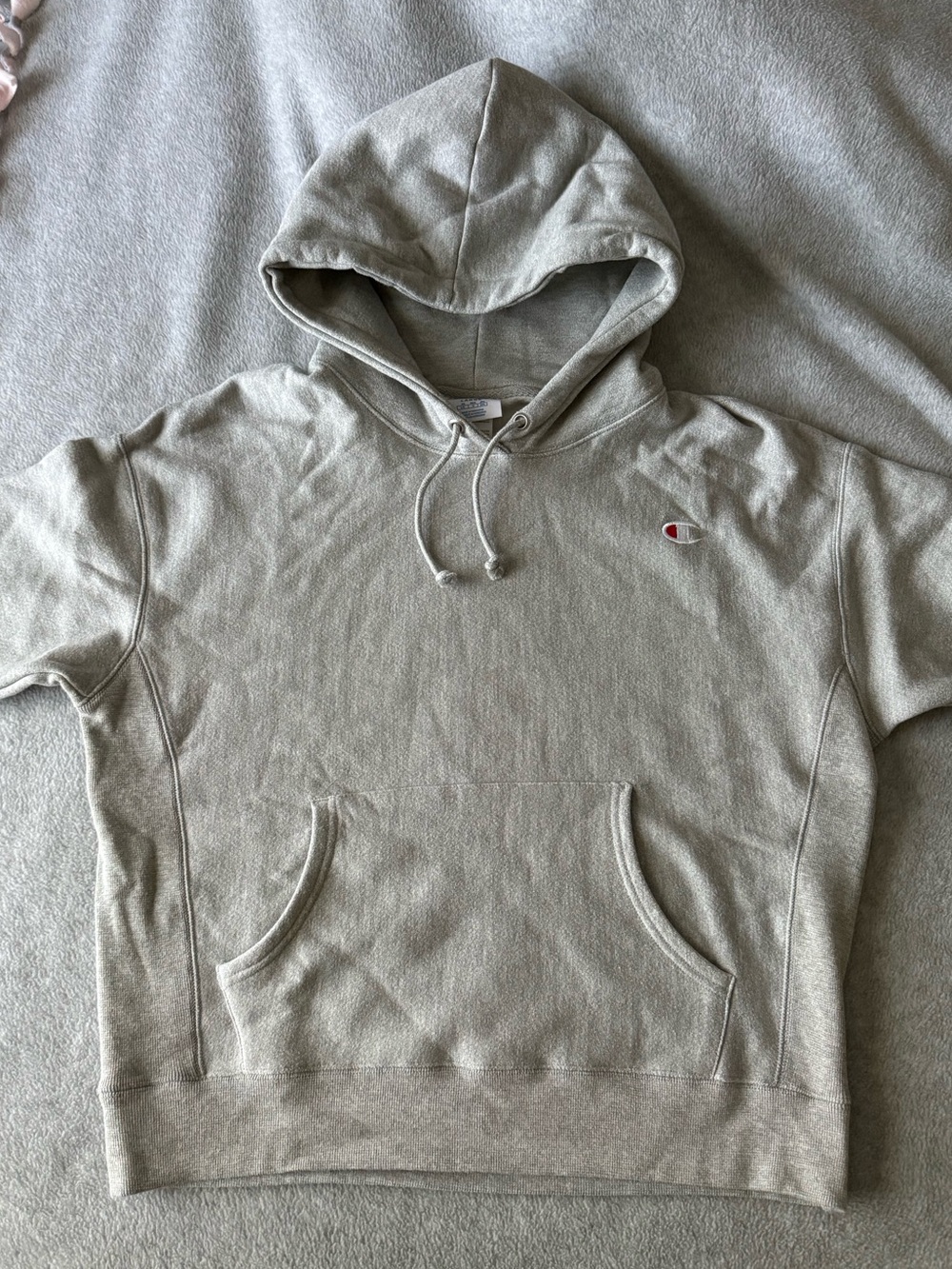Champion women’s heathered grey cropped hoodie